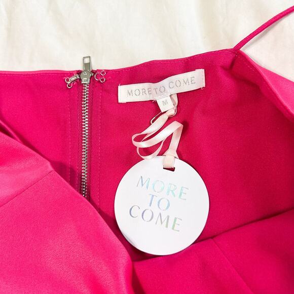 NWT Revolve More To Come Nory Hot Pink Satin Zip-Back Mini Dress Size Medium - Picture 8 of 8